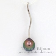 Ciondolo in Argento e 1 Perla di Tahiti Semi-Barocca B 9.6 mm