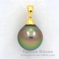 Ciondolo in Oro 18K e 1 Perla di Tahiti Semi-Barocca B 10.7 mm