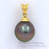 Ciondolo in Oro 18K e 1 Perla di Tahiti Semi-Barocca B 10.9 mm