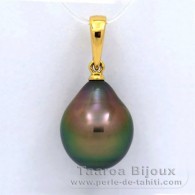 Ciondolo in Oro 18K e 1 Perla di Tahiti Semi-Barocca B 10.5 mm