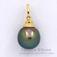 Ciondolo in Oro 18K e 1 Perla di Tahiti Semi-Barocca B 11.3 mm