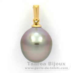 Ciondolo in Oro 18K e 1 Perla di Tahiti Semi-Barocca B 11.1 mm