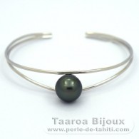 Braccialetto in Argento e 1 Perla di Tahiti Rotonda B 10.7 mm