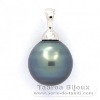 Ciondolo in Argento e 1 Perla di Tahiti Cerchiate C 11.7 mm