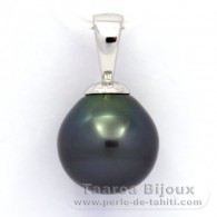 Ciondolo in Argento e 1 Perla di Tahiti Cerchiate B 11.7 mm
