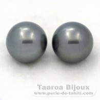 Lotto di 2 Perle di Tahiti Rotonda C 12.5 mm