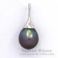 Ciondolo in Argento e 1 Perla di Tahiti Semi-Barocca C 13.3 mm