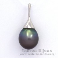 Ciondolo in Argento e 1 Perla di Tahiti Semi-Baroccha C 13.3 mm