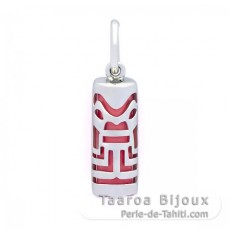 Tiki in Argento e Agata Rosa - 15 mm - Abbondanza