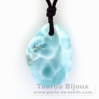 Collana in Cotone e 1 Larimar - 32.2 x 22.4 x 8.9 mm - 9.3 gr