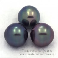 Lotto di 3 Perle di Tahiti Semi-Barroca C di 12 a 12.1 mm