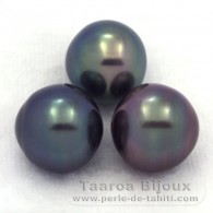 Lotto di 3 Perle di Tahiti Semi-Barocche C di 12 a 12.1 mm