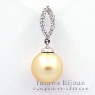 Ciondolo in Argento e 1 Perla de Australia Semi-Barocca B 11.3 mm