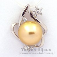 Ciondolo in Argento e 1 Perla de Australia Semi-Barocca C 11.1 mm