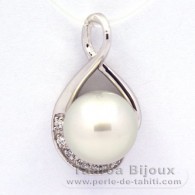 Ciondolo in Argento e 1 Perla de Australia Semi-Barocca C 11.2 mm