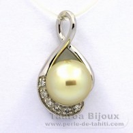 Ciondolo in Argento e 1 Perla de Australia Semi-Barocca C 10.9 mm