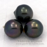 Lotto di 3 Perle di Tahiti Semi-Barroca C di 11.5 a 11.9 mm
