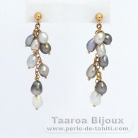 Boucles d'oreilles en Or 18K et 16 Keishi