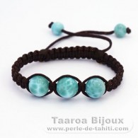 Braccialetto in Nylon e 5 Larimar - 5.4 gr