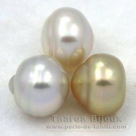 Lotto di 3 Perle di Australia Cerchiate C di 13 a 13.9 mm