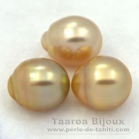 Lotto di 3 Perle di Australia Semi-Barroca C di 11.7 a 12.2 mm