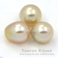 Lotto di 3 Perle di Australia Semi-Barroca C di 11.1 a 11.4 mm