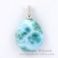 Ciondolo in Argento e 1 Larimar - 20 x 17 x 7.5 mm - 3.95 gr