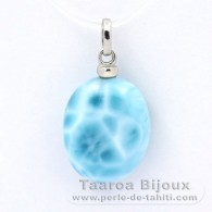 Ciondolo in Argento e 1 Larimar - 17 x 13.5 x 6.7 mm - 2.75 gr