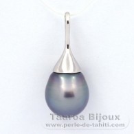 Ciondolo in Argento e 1 Perla di Tahiti Semi-Barocca C 12.6 mm