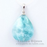 Ciondolo in Argento e 1 Larimar - 24 x 19 x 8.4 mm - 5.62 gr