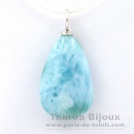 Ciondolo in Argento e 1 Larimar - 18 x 11.6 x 6.2 mm - 2 gr