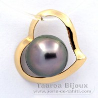 Ciondolo in Oro 18K e 1 Perla di Tahiti Rotonda B 8.2 mm