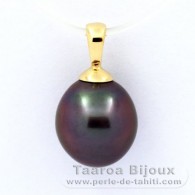 Ciondolo in Oro 18K e 1 Perla di Tahiti Semi-Barocca B 9.6 mm