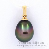 Ciondolo in Oro 18K e 1 Perla di Tahiti Semi-Barocca B 9.7 mm