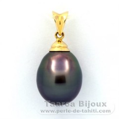 Ciondolo in Oro 18K e 1 Perla di Tahiti Semi-Barocca B 11.6 mm