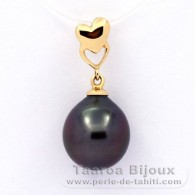 Ciondolo in Oro 18K e 1 Perla di Tahiti Semi-Barocca A 10.4 mm