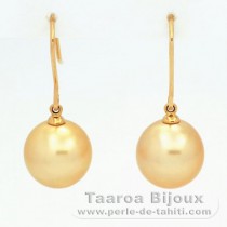 Orecchini in Oro 18K e 2 Perle di Australia Semi Rotonda B & C 11.2 mm