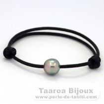 Braccialetto in Cuoio e 1 Perla di Tahiti Semi-Barocca C 10.1 mm