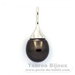 Ciondolo in Argento e 1 Perla di Tahiti Semi-Barocca B 12.1 mm