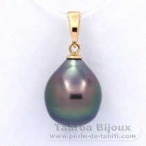 Ciondolo in Oro 18K e 1 Perla di Tahiti Semi-Barocca B 10.3 mm