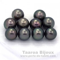 Lotto di 10 Perle di Tahiti Rotonda C di 8.5 a 8.9 mm