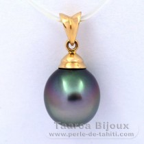 Ciondolo in Oro 18K e 1 Perla di Tahiti Semi-Barocca B 10.2 mm