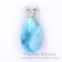 Ciondolo in Argento e 1 Larimar - 18 x 11 x 7 mm - 2.4 gr