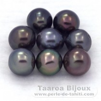 Lotto di 8 Perle di Tahiti Semi-Barroca D di 8 a 8.4 mm