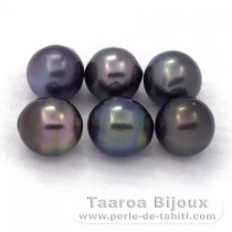 Lotto di 6 Perle di Tahiti Semi-Barocche D di 8.6 a 8.9 mm
