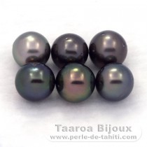 Lotto di 6 Perle di Tahiti Rotonde D di 8.1 a 8.4 mm