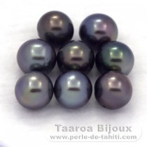 Lotto di 8 Perle di Tahiti Semi-Barroca C/D di 8 a 8.4 mm