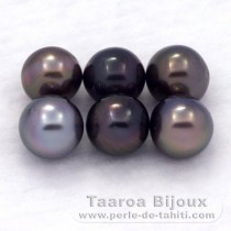 Lotto di 6 Perle di Tahiti Semi-Barroca C/D di 8 a 8.4 mm