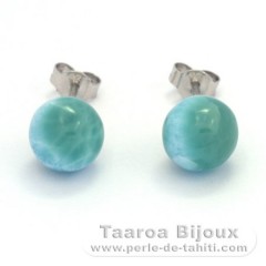 Orecchini in Argento e 2 Larimar - 2 gr