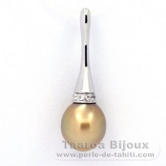 Ciondolo in Argento e 1 Perla de Australia Semi-Barocca C 10.1 mm